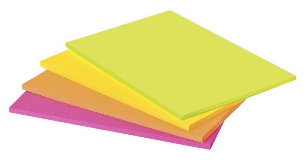 Notes à coller  XXL fluo