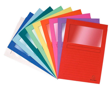 Chemises coin papier fenêtre transparente Lot assortis