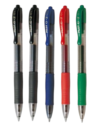 Stylo Pilot G-2 encre gel - Lot de 5 assortis