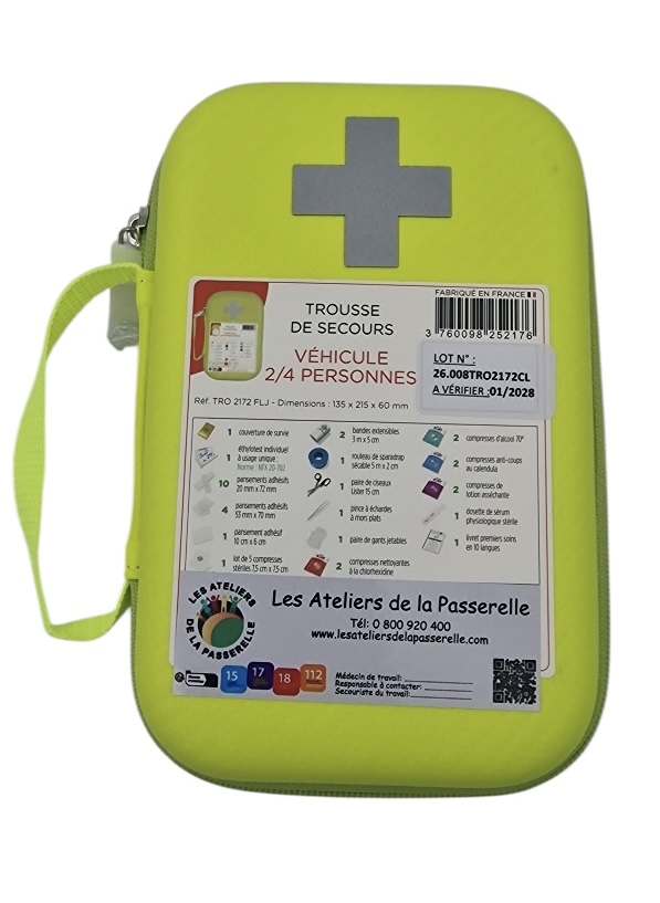 Trousse de secours Jaune - Véhicule - 4 Personnes